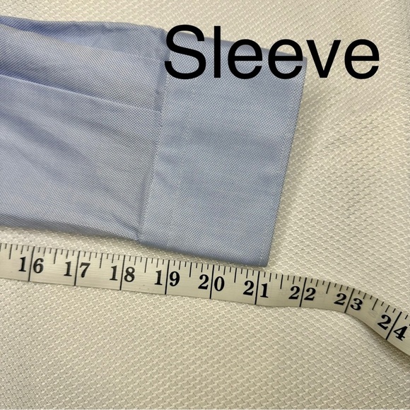 Massimo Dutti Slim Fit Sky Blue Cotton Shirt Sz17 - Picture 7 of 8